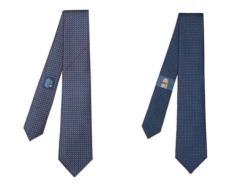 7公分印花斜紋真絲領帶，各8800元。品牌提供