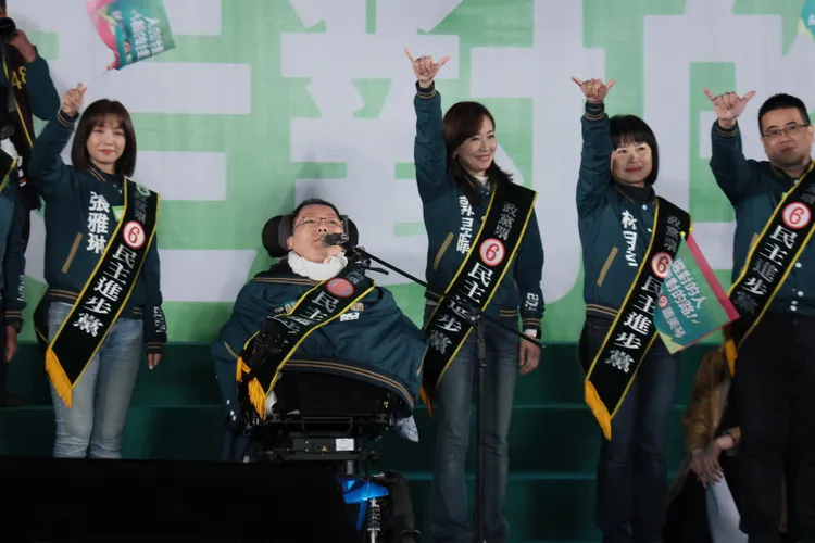 不分區立委候選人郭昱晴致詞。彭欣偉攝