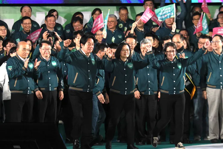 賴清德、蔡英文、蕭美琴。彭欣偉攝