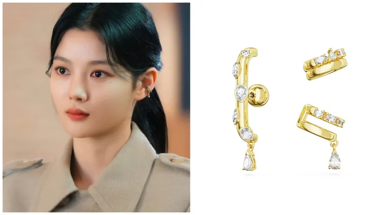 金裕貞配戴Dextera耳骨夾，5450元。左圖翻攝SBS IG、右圖品牌提供
