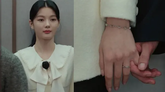 金裕貞以簡約的黑白造型搭配銀色系手鍊。翻攝SBS IG