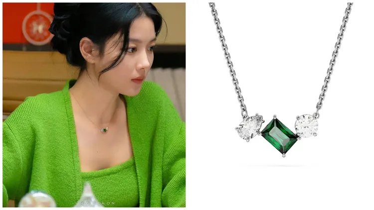 金裕貞配戴Mesmera鍊墜，3850元。左圖翻攝SBS IG、右圖品牌提供