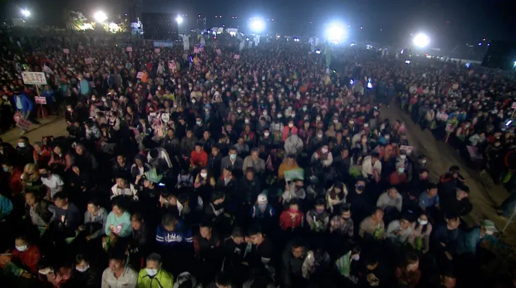 造勢大會湧進3萬人。林岱樺總部提供