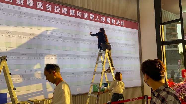 候選人競總工作人員登錄票數。張沛森攝