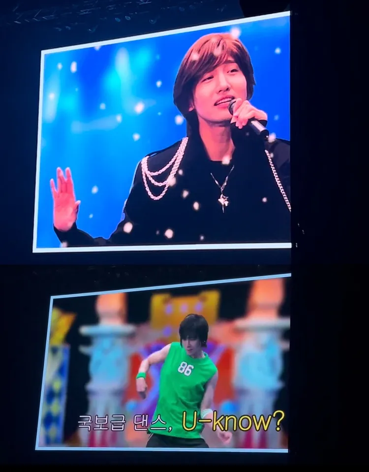 昌珉（上圖）戴假髮還原20年前《HUG》的青澀，允浩重現《X-MAN》舞蹈申告式。讀者提供