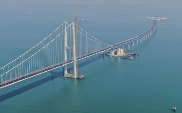 粵港澳大灣區超級工程深中通道主線。新華社