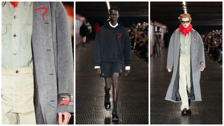 米蘭地鐵的紅色圓管扶手化身為胸針。品牌提供