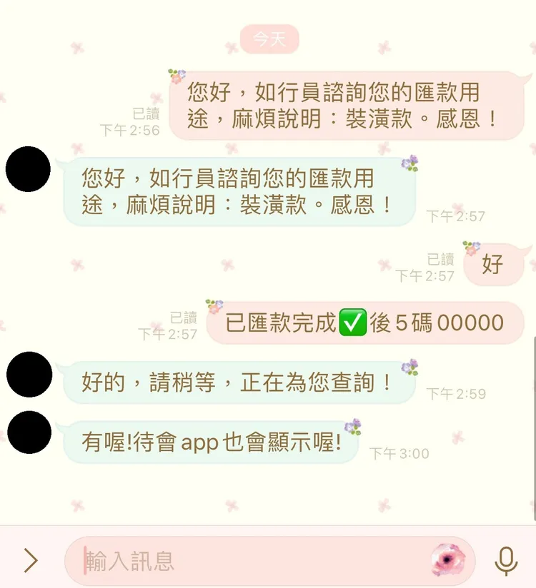 詐團教導林男，被關切時要說這是裝潢款。翻攝畫面