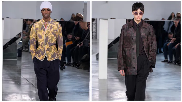 外套大膽混合不同色彩。品牌提供