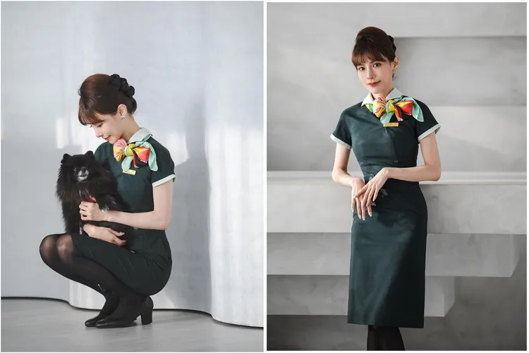 長榮最美空姐發發將嫁敖犬，19日她宣布將離開航空業邁向人生下一個階段。翻攝《piglettickle》的IG