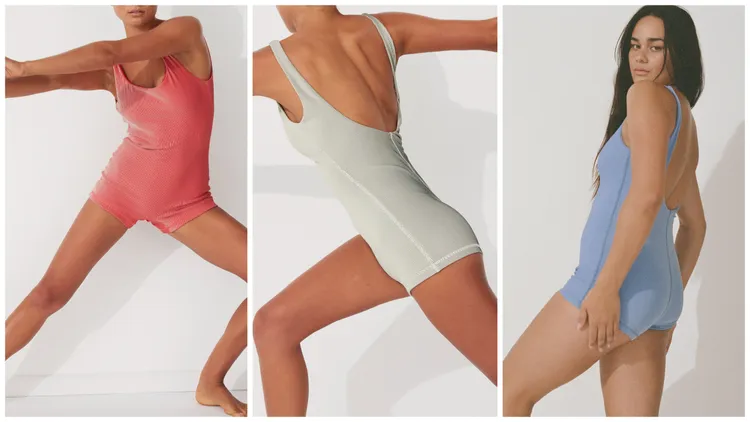 羅紋運動連身短褲，各6980元。品牌提供