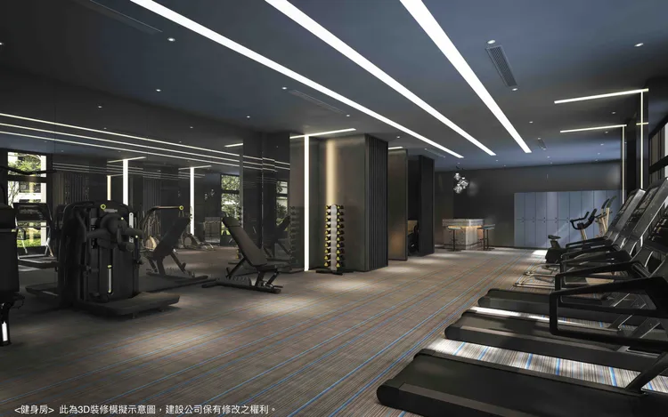 「陽明第一廳」公設規劃多元，包括交誼廳、健身房、多功能教室、KTV、兒童遊戲室、運動吧等。城揚建設提供