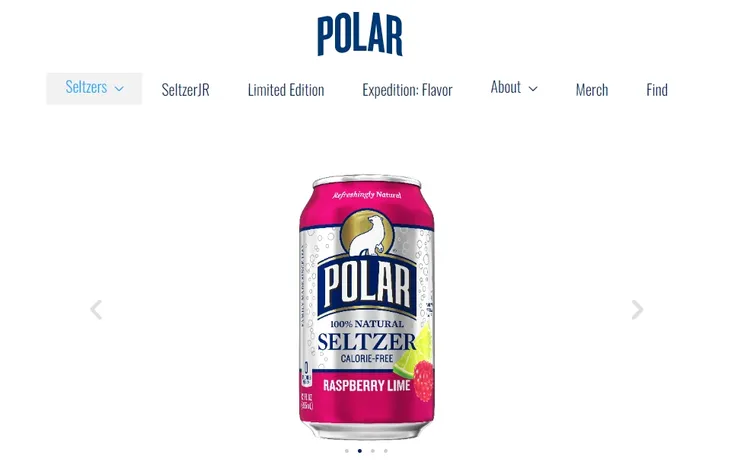 Polar覆盆子萊姆口味氣泡水（罐裝）是這次測試的85品項中，唯一不含鄰苯二甲酸酯的產品。翻攝Polar官網