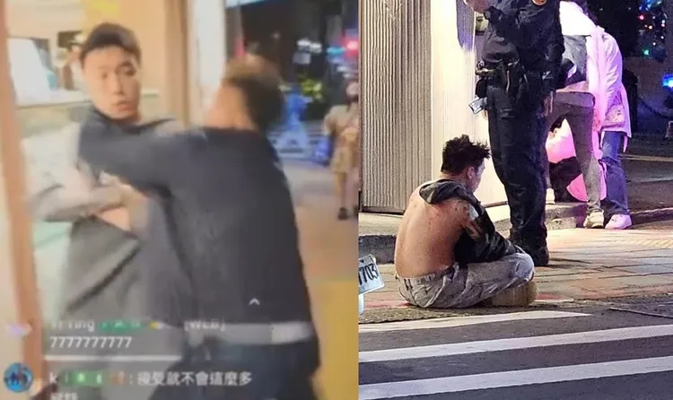 超派人生「超哥」在街頭痛扁Toyz，全被Toyz的攝影師拍下。翻攝畫面