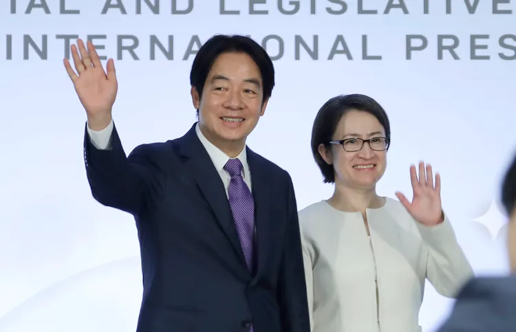 民進黨總統候選人賴清德9日召開國際記者會。美聯社