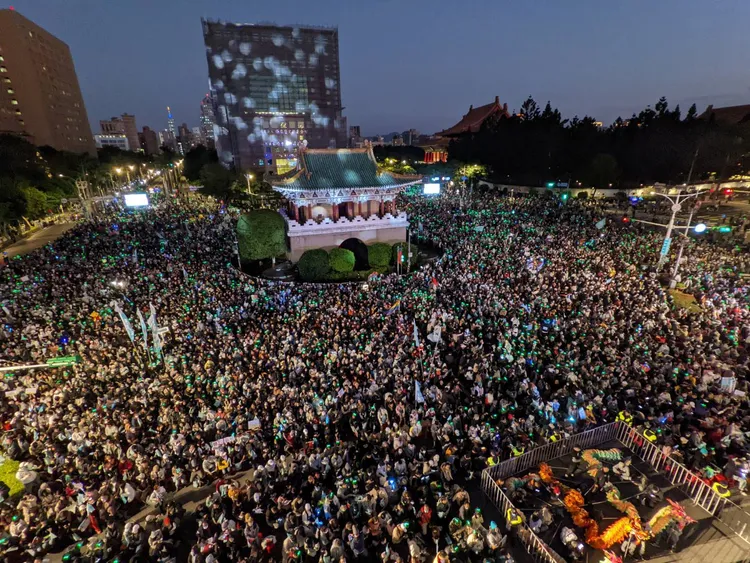 柯盈配選前之夜造勢空拍。民眾黨提供