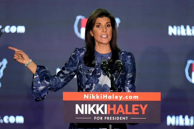 前美國駐聯合國大使海利堅稱，她會繼續競選下去。美聯社