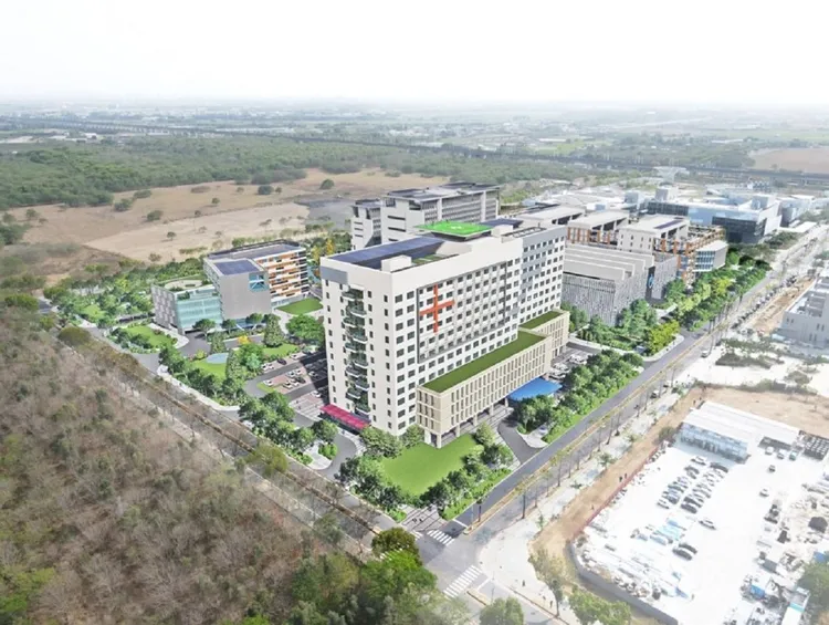 「沙崙醫療服務與創新園區」第一期計畫將興建成大沙崙醫院，第二期將串連周邊智慧醫療園區，讓醫療生技研發與生產並進。圖片來源/誠蓄工程顧問