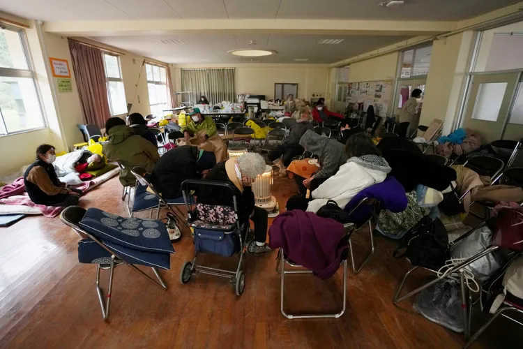 珠洲市的避難所之一。美聯社