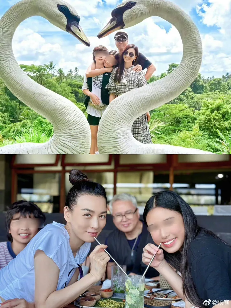 張庭一家4口感情緊密。翻攝張庭微博