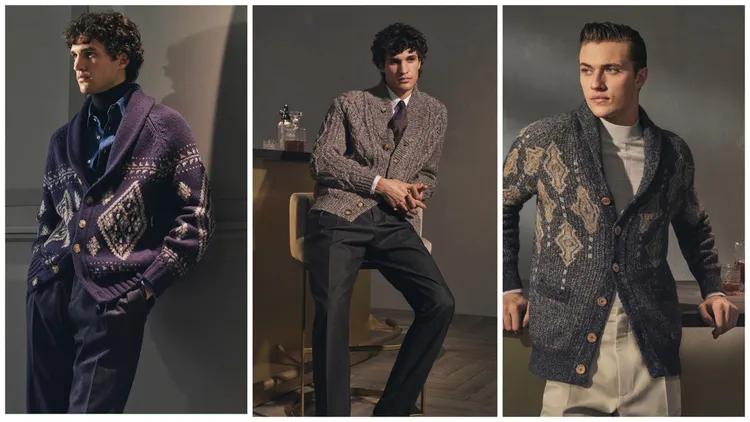 針織單品上的幾何圖案融入色彩和漸變效果。品牌提供