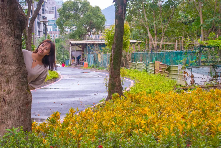 防汛道路內種植多樣的植栽，增添不同風采，讓民眾駐足觀賞。水利局提供