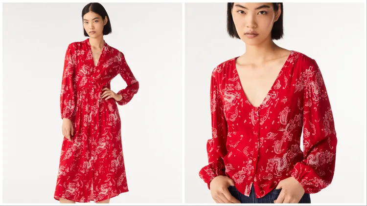 DELEANOR洋裝（左）1萬2615元、DANY襯衫（右）8330元。品牌提供