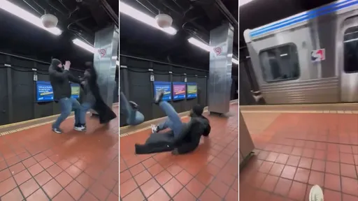 驚悚片|月台幹架「被一拳擊退墜軌」 火車正好進站把他撞死