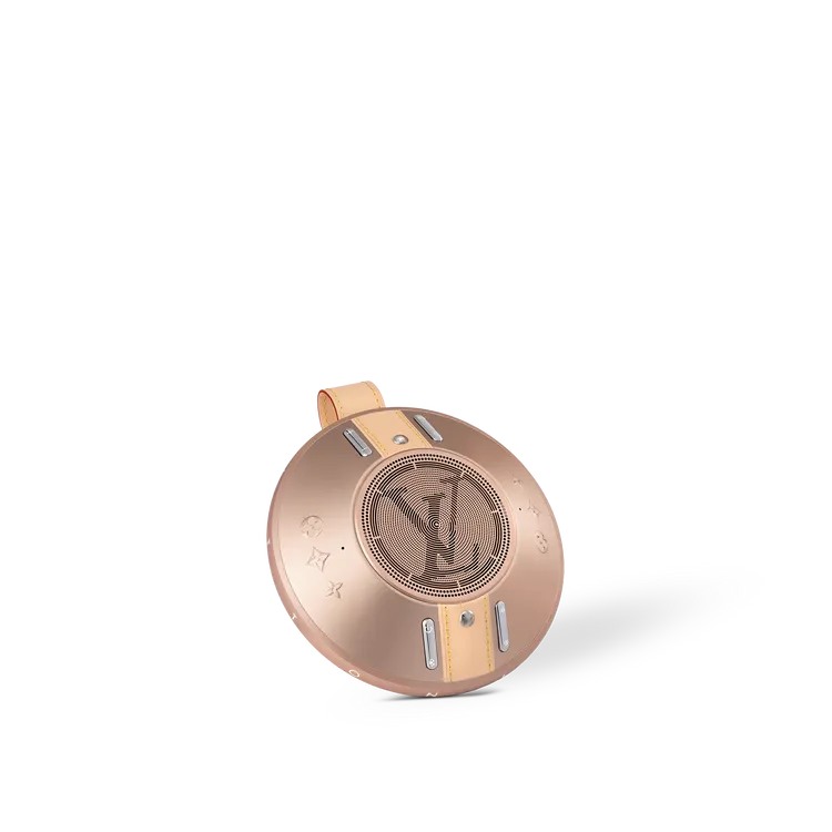 LV Nanogram玫瑰金攜帶式音響，6萬9500元。品牌提供