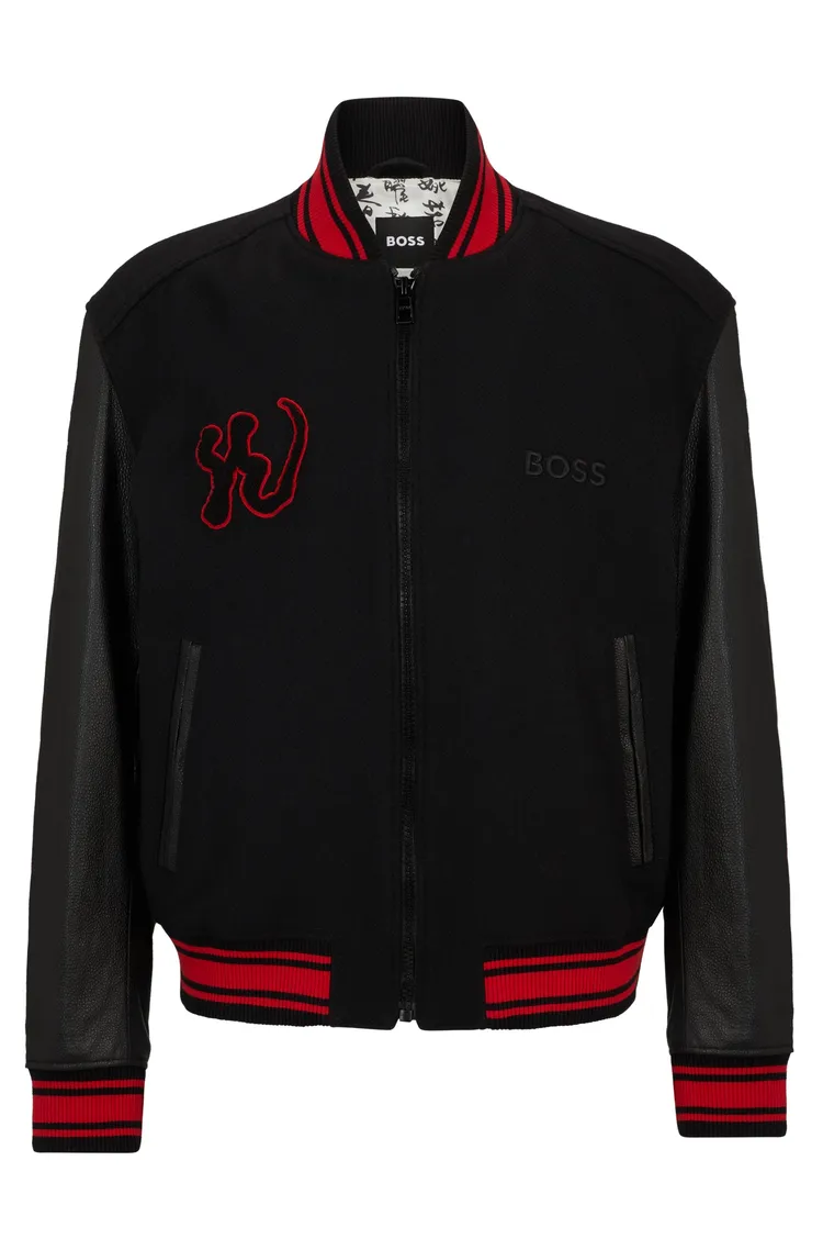 皮革棒球外套，4萬3900元。品牌提供