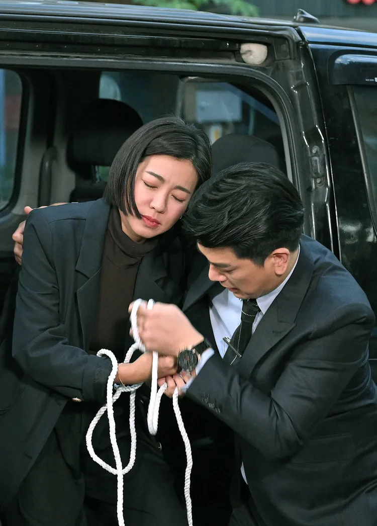 米可白（左）在劇中一直昏迷，羨煞潘逸安。台視提供