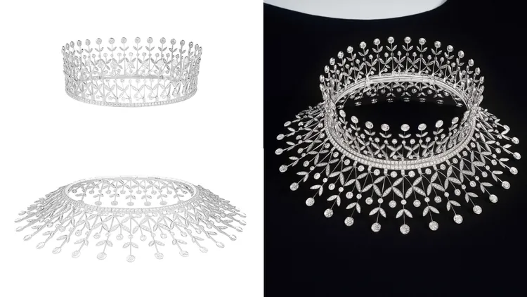 「衣領」珠寶也將品牌的古董冠冕概念融入其中。品牌提供