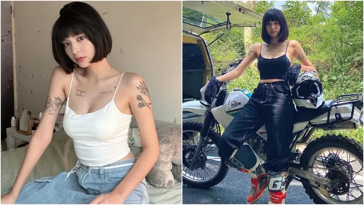 晨晨熱愛騎乘重機、越野機車，被譽為真人版超商妹。翻攝自晨晨IG