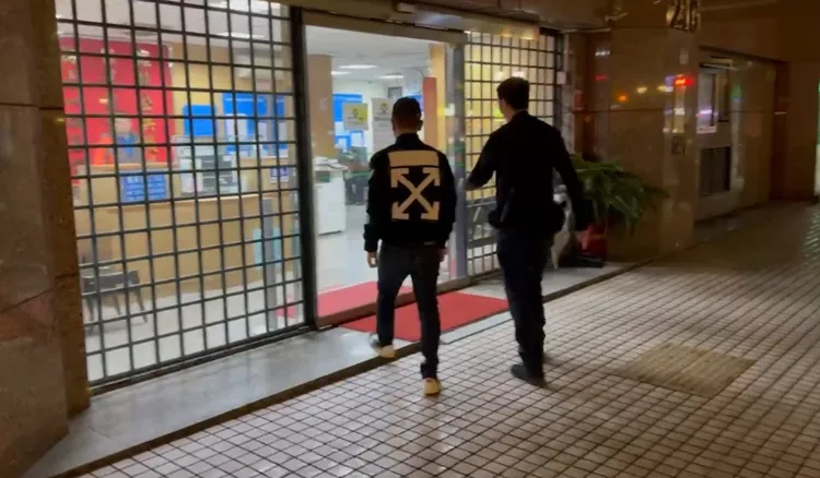 林姓男子傍晚到案。翻攝畫面