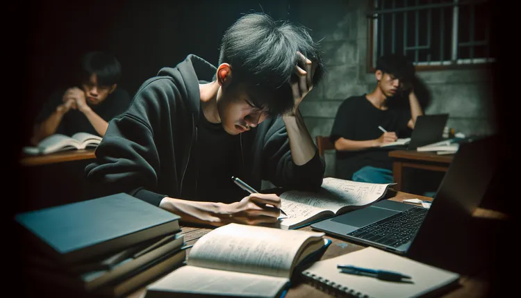 高教工會執行秘書張志綸強調，「必當率」將限縮老師評分的標準。圖為不及格學生示意圖，AI生成圖片