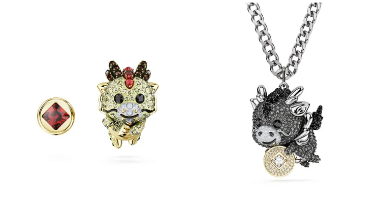 Chinese Zodiac耳釘（左）5450元、Chinese Zodiac鍊墜（右）1萬9000元。品牌提供