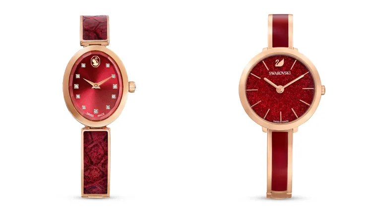 Crystal Rock Oval手錶（左）、Crystalline Delight手錶（右），各1萬4000元。品牌提供