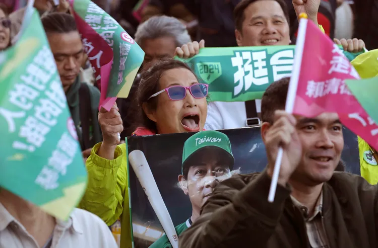 民進黨支持者。美聯社