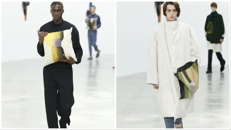 大衣可以收納成抱枕或坐墊。品牌提供