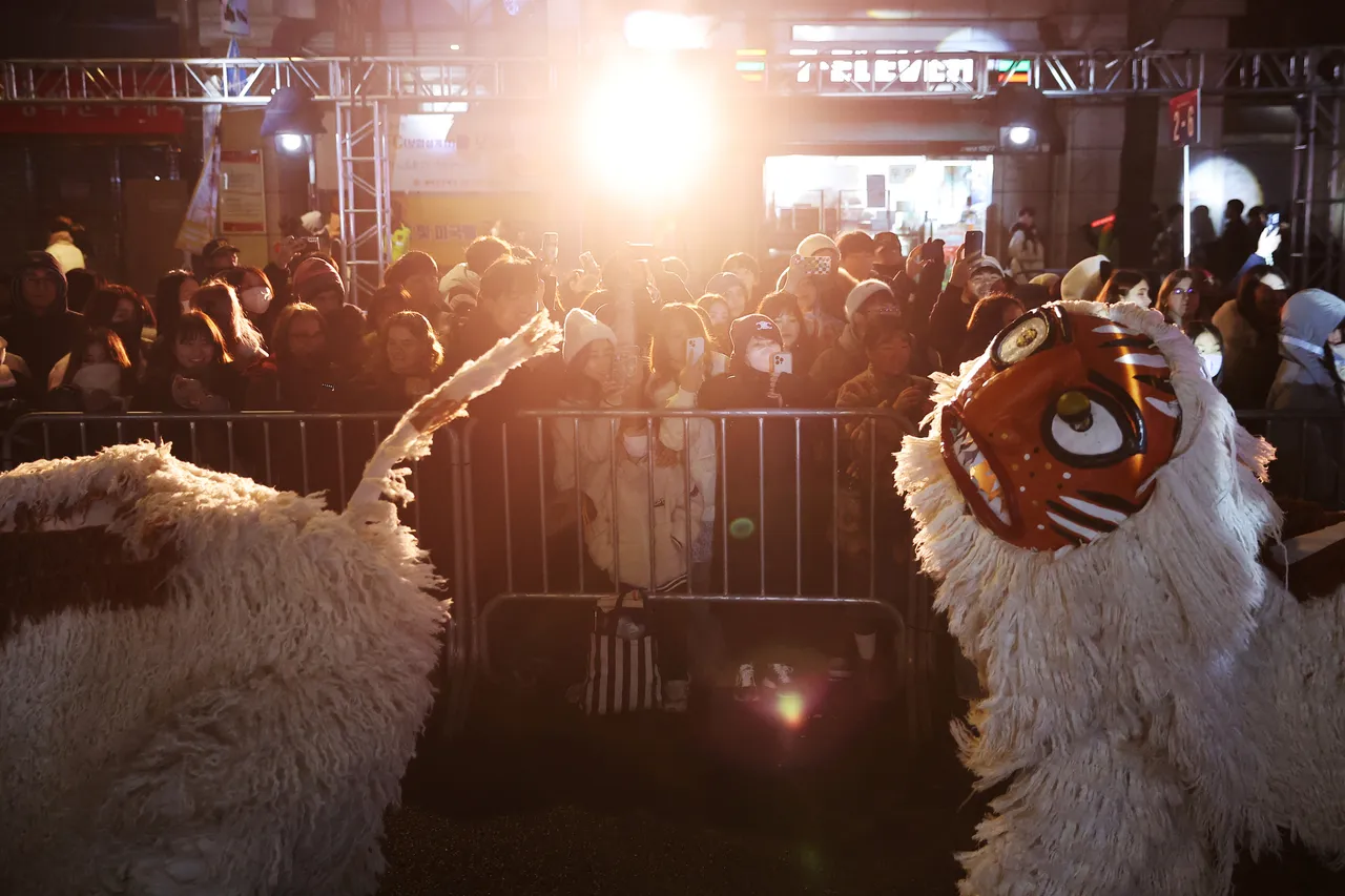 南韩首尔跨年活动。路透社