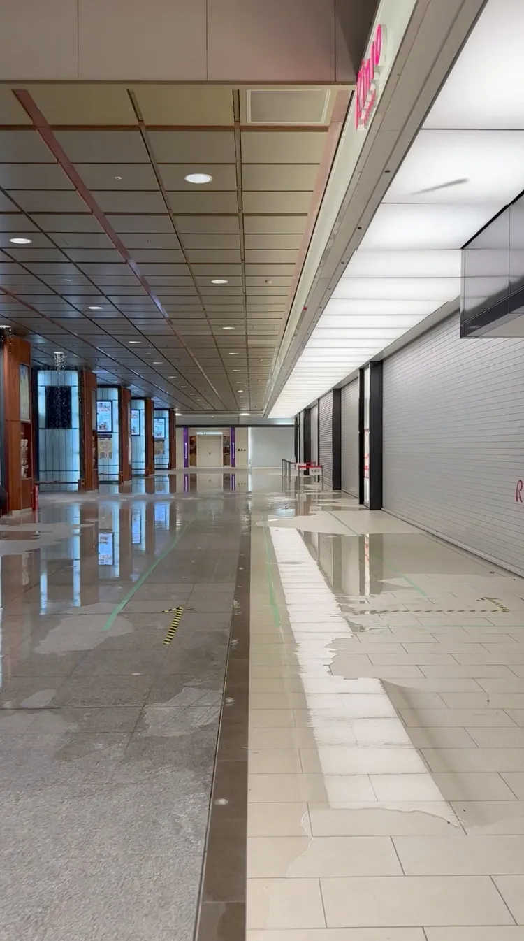 日本地震後，金澤車站淹水模樣。路透社/IG@hsu.tw