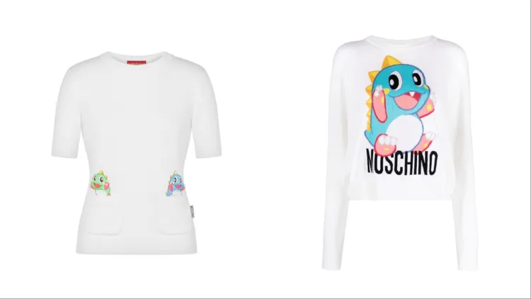 女款泡泡龍針織上衣（左）2萬7500元、女款泡泡龍針織衫（右）2萬8800元。品牌提供