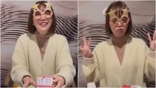 女星可青聖誕節交換禮物一秒爆哭 被求婚最窘扮相笑到流淚