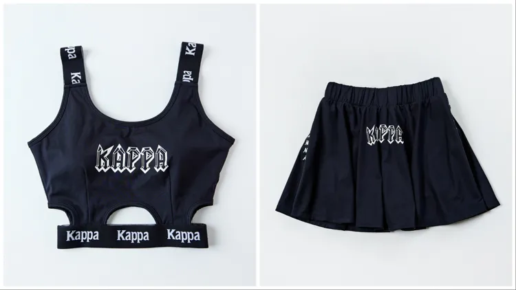 DJ昆娜Bra（左）1980元、DJ昆娜短裙（右）1980元。品牌提供