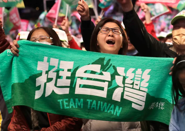 民進黨總統候選人賴清德的支持者。美聯社