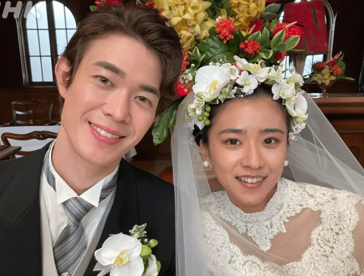兩人在劇中辦婚禮，但現實中不打算結婚。翻攝NHK