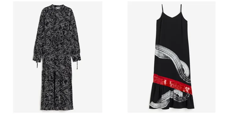 長洋裝（左）799元、亮片洋裝（右）1299元。品牌提供