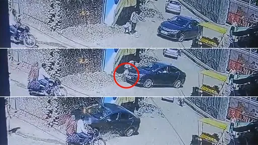 惊悚片|轿车「弯过头」推4岁女撞墙夺命 父抱尸悲追肇逃驾驶