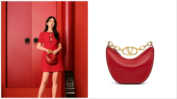 Valentino Garavani VLogo Moon迷你Hobo手袋，8萬2000元。品牌提供