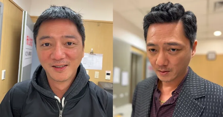 藍葦華的泡麵頭，是劇組上戲前認真捲的成果。民視提供